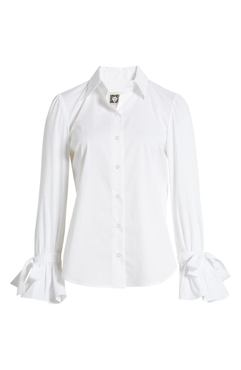 Anne Klein Ruffle Sleeve Woven Shirt, Alternate, color, 