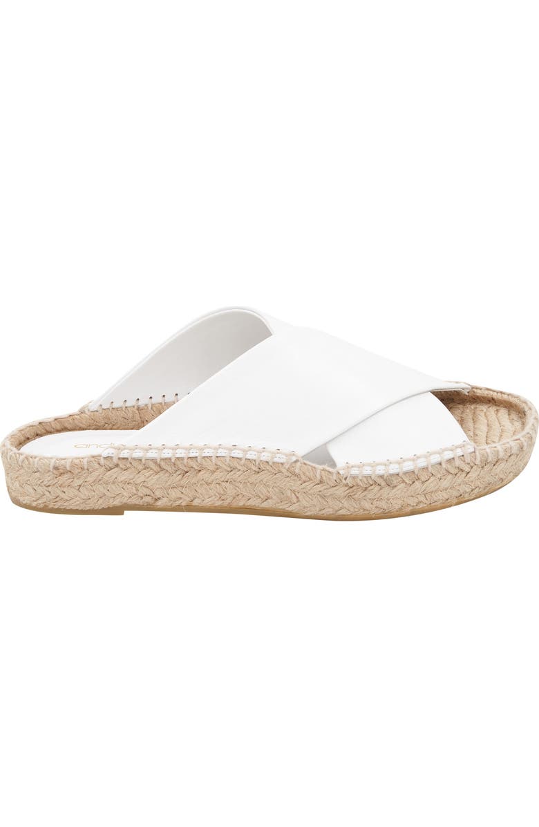 André Assous Estelle Espadrille Platform Slide Sandal, Alternate, color, White