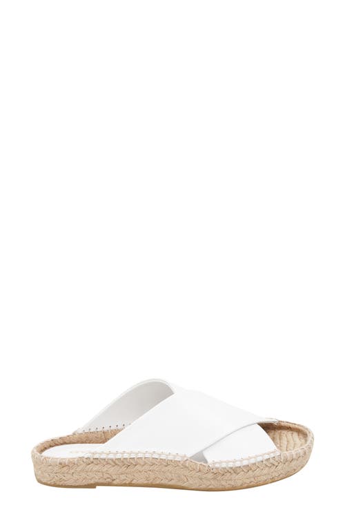 Andre Assous Estelle Espadrille Platform Slide Sandal In White