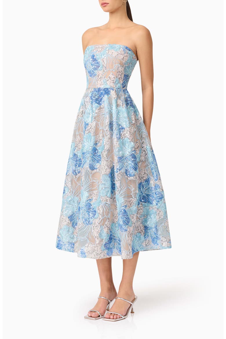 Leonie Strapless Cocktail Dress, Alternate, color, BLUE
