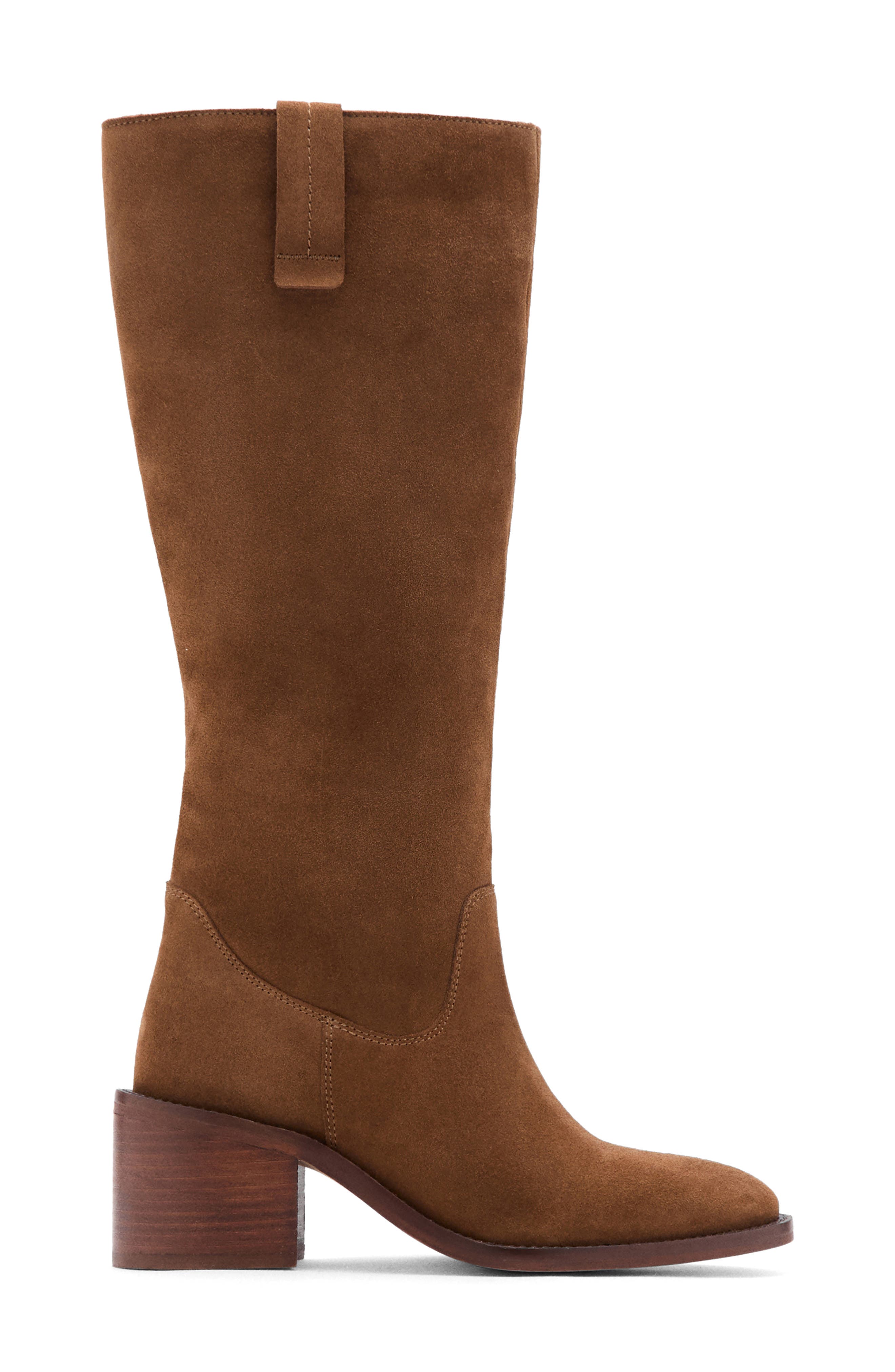 MANGO TEEN Tall Suede Boot, Main, color, Medium Brown