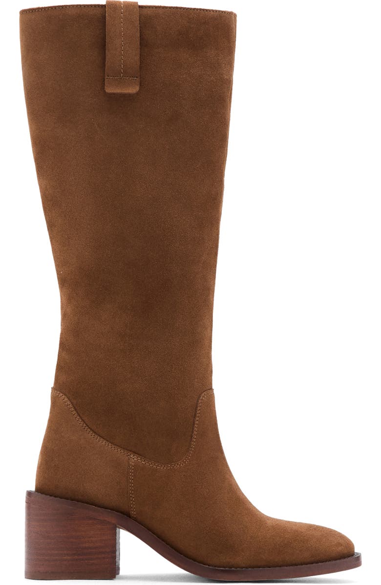 MANGO TEEN Tall Suede Boot, Main, color, Medium Brown