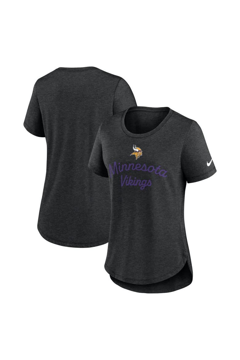 Women's Nike Black Minnesota Vikings Script Tri-Blend T-Shirt, Alternate, color, Black