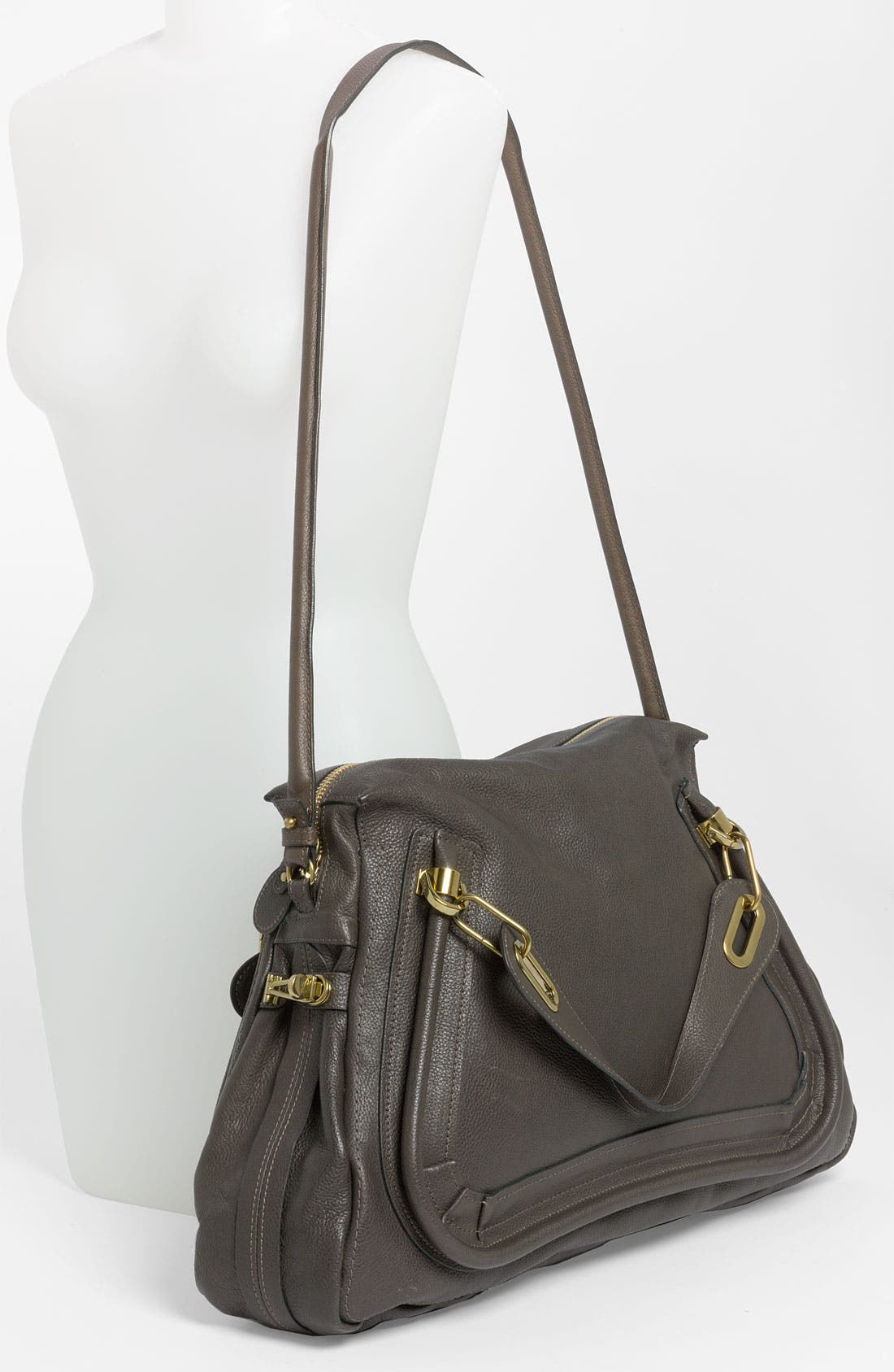 'Paraty - Large' Calfskin Leather Satchel, Alternate, color, ROCK
