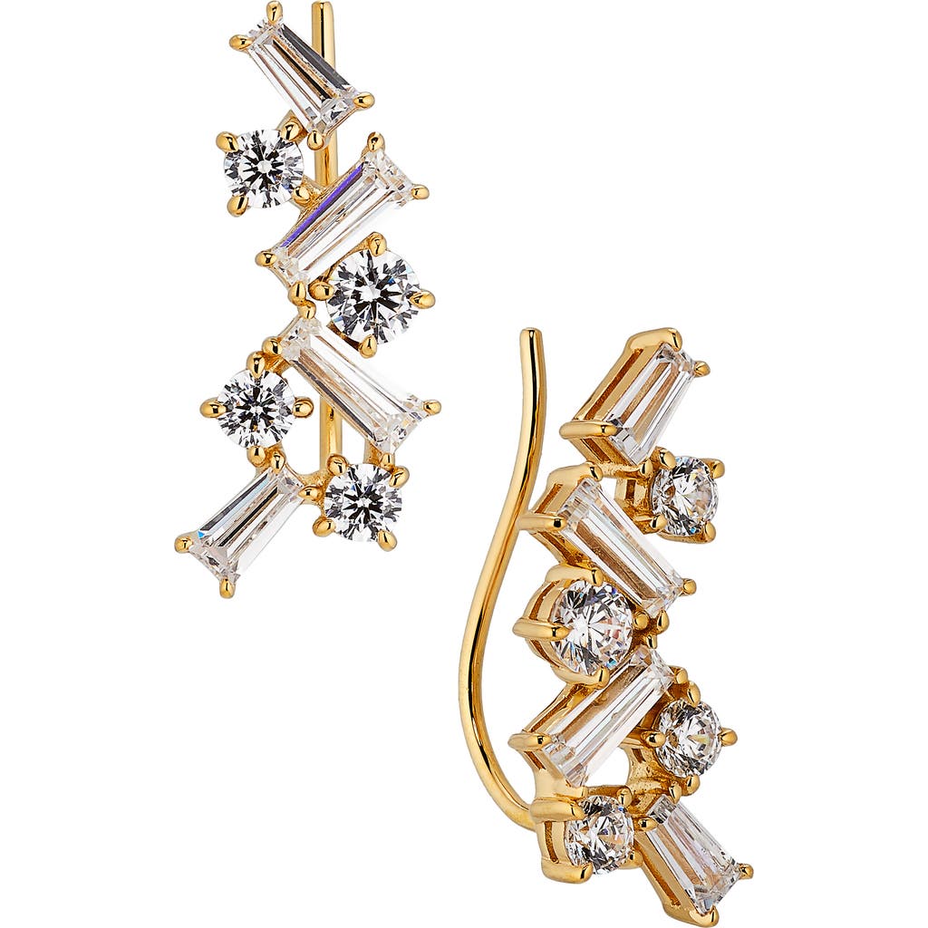 Nadri Tezoro Cubic Zirconia Cluster Climber Earrings In Gold