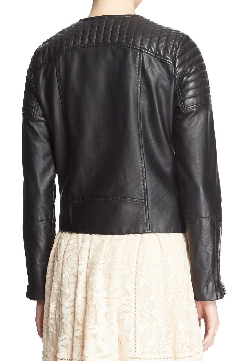 'Exclusive' Faux Leather Jacket, Alternate, color, BLACK