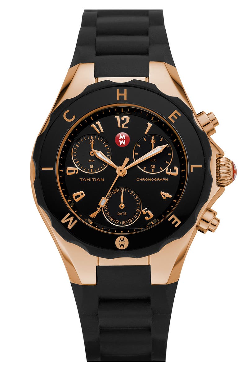 MICHELE 'Tahitian Jelly Bean' 40mm Gold Watch, Main, color, 