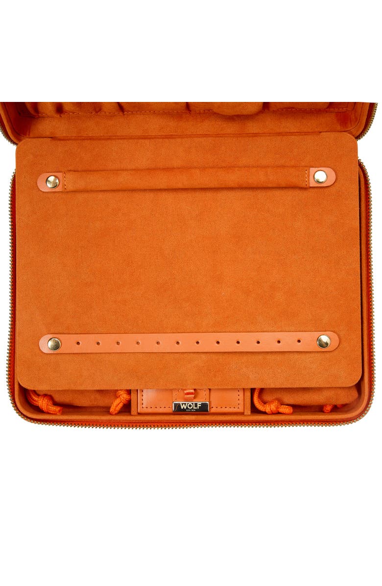 WOLF Maria Large Zip Jewelry Case, Alternate, color, Tangerine