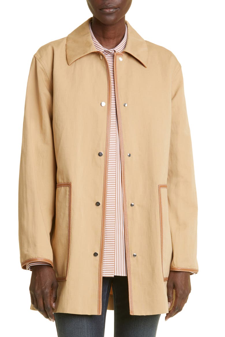 Cotton & Linen Coat, Main, color, SEMOLINA