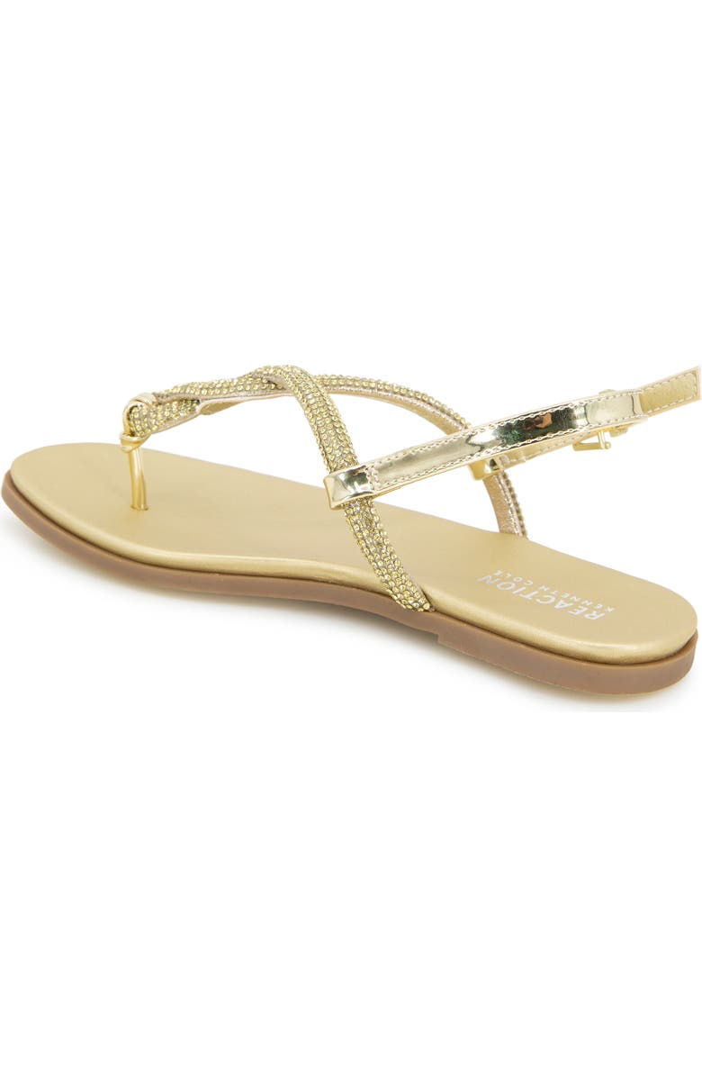 Reaction Kenneth Cole Whitney Crystal Strap Flat Sandal, Alternate, color, Gold Jewel
