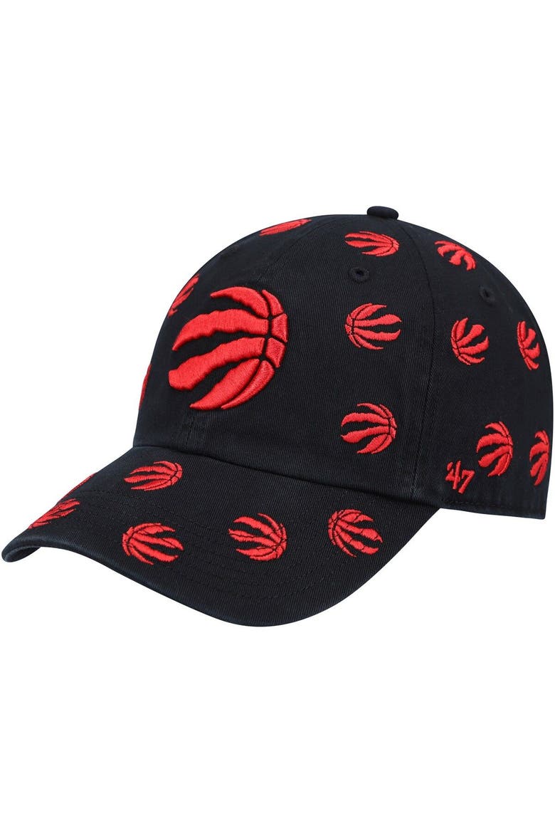 Men's '47 Black Toronto Raptors Confetti Cleanup Adjustable Hat, Main, color, Black