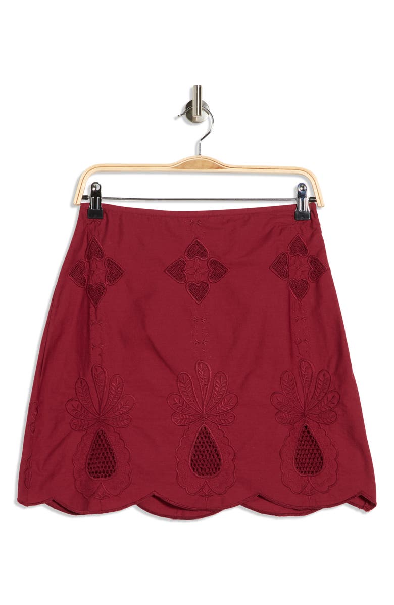 CIEBON Annie Scalloped Miniskirt, Alternate, color, Red