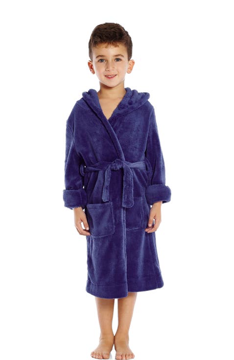 Kids Fleece Hooded Robe, Solid Colors