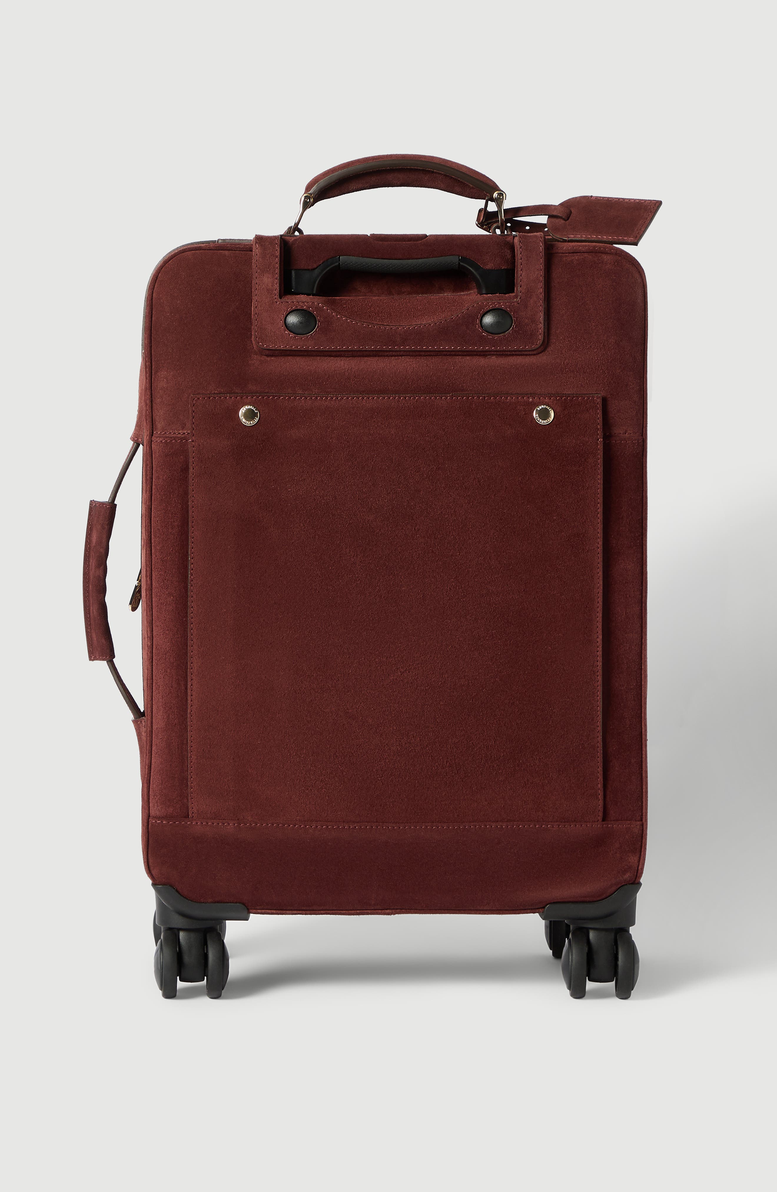 Suede suitcase, Alternate, color, Burgundy