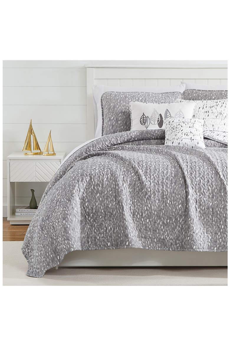 Botanical Leaves Quilt 6-Piece Set, Main, color, GREY