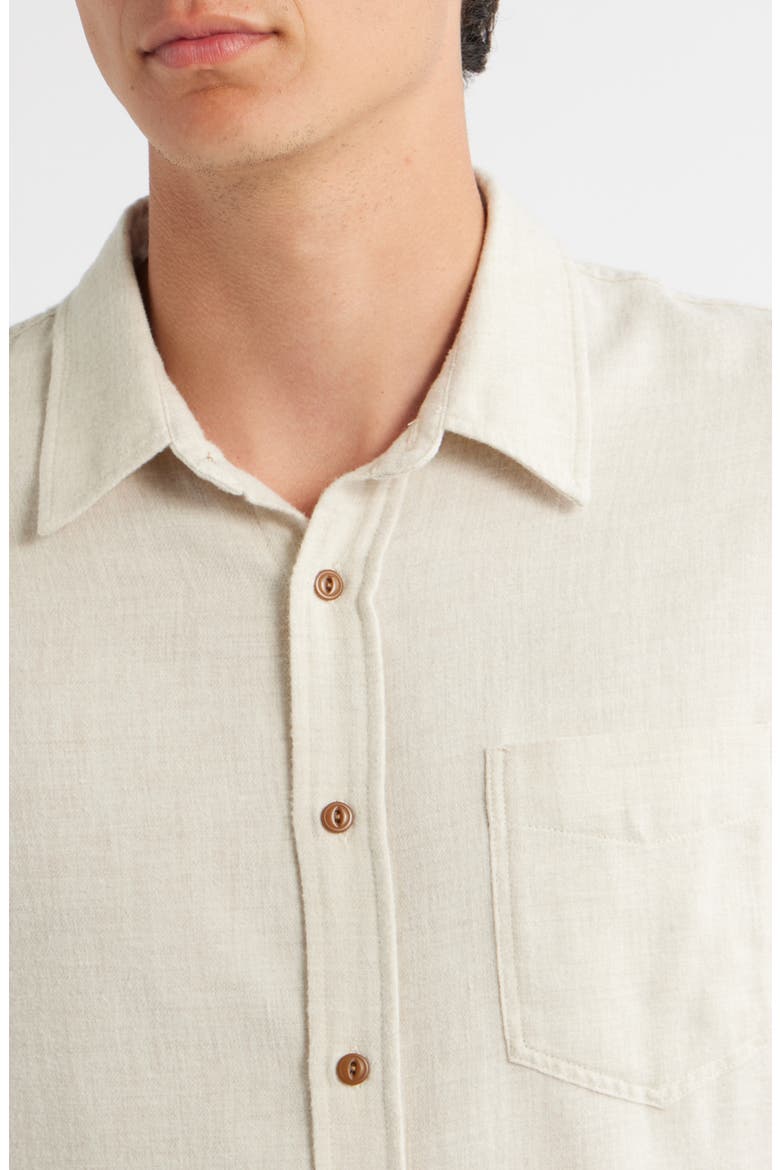 Runson Relaxed Fit Flannel Button-Up Shirt, Alternate, color, CREAM HEATHER