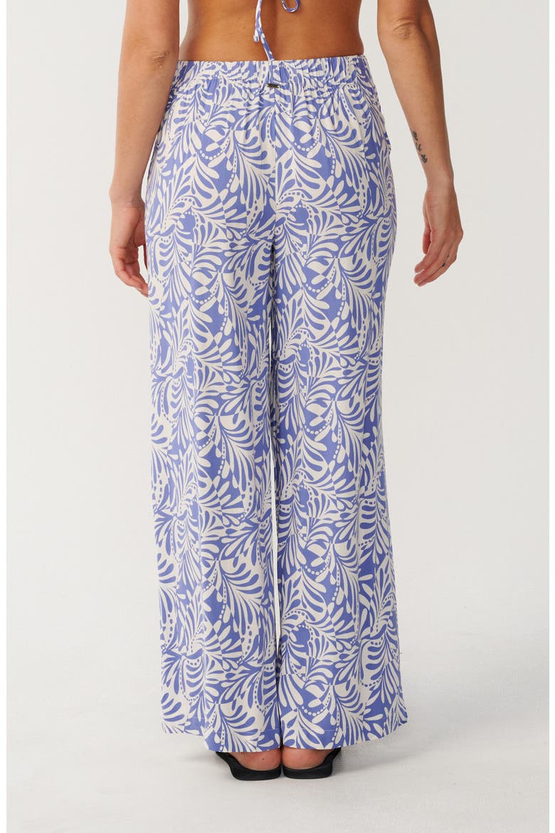 Party Wave Floral Wide Leg Beach Pants, Alternate, color, WHITE/ BLUE