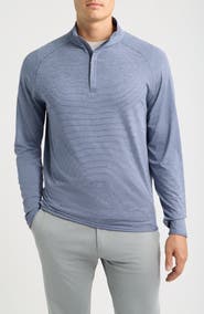 Peter Millar Crown Crafted Stealth Stripe Performance Quarter Zip Pullover