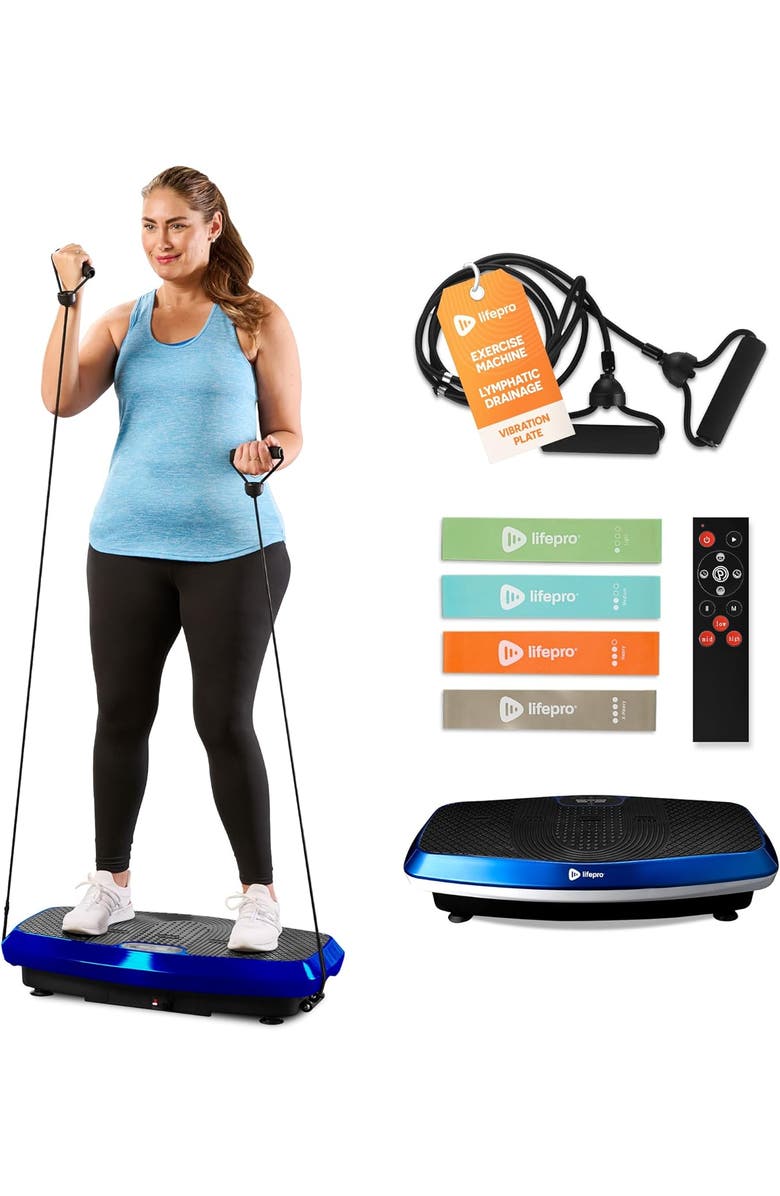 Lifepro Hovert 3D Vibration Plate with Dual Motors for Strength Balance Recovery and Circulation, Main, color, Blue