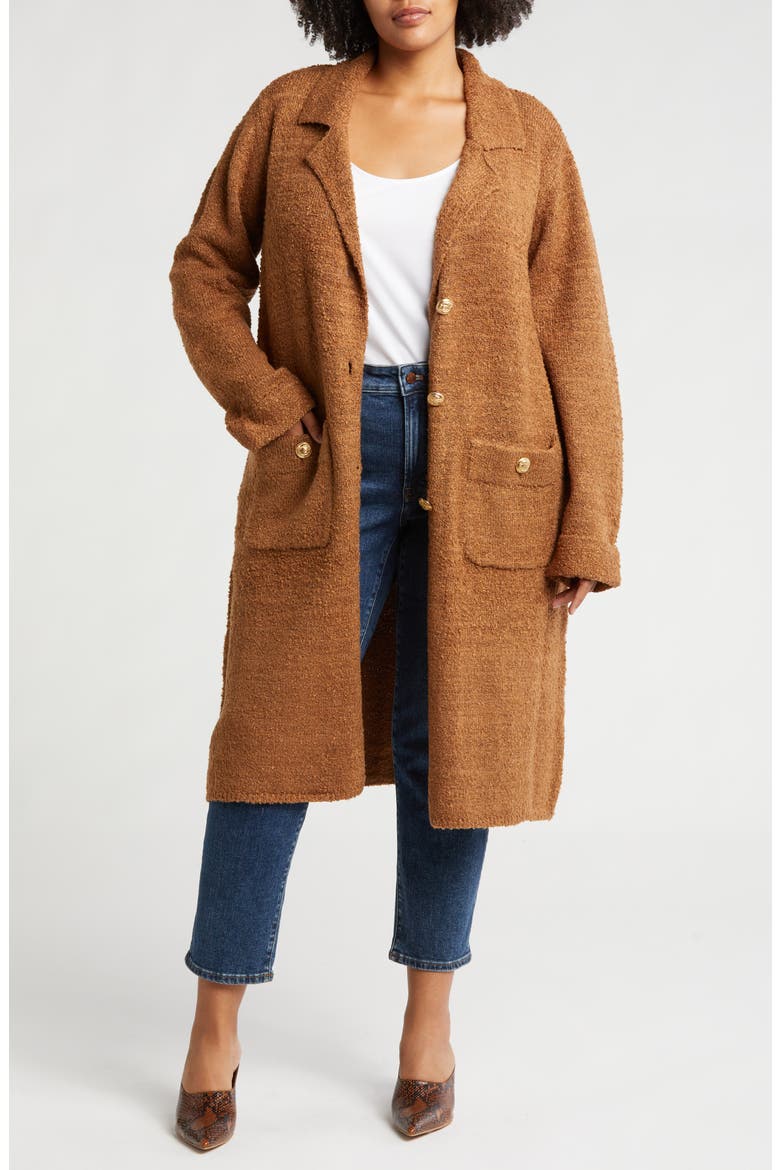 Whitney Bouclé Cardigan, Main, color, CAMEL
