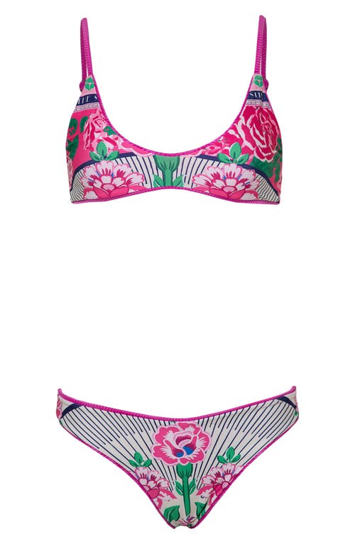 Maaji Deep Pink Sublimity Reversible Bikini Bottoms In Dark Pink