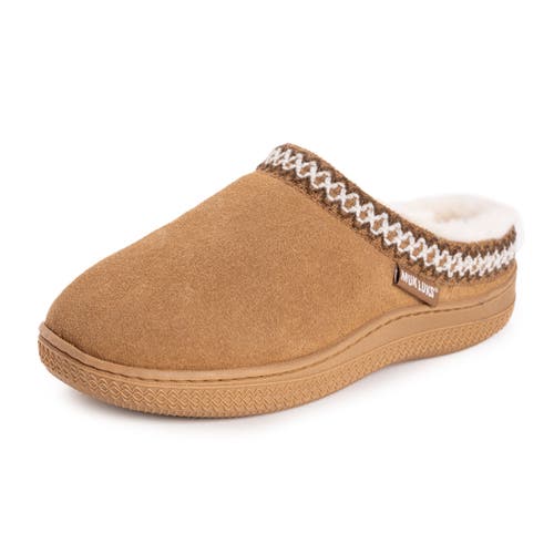 Muk Luks Jordi Genuine Suede Clog Slipper In Multi