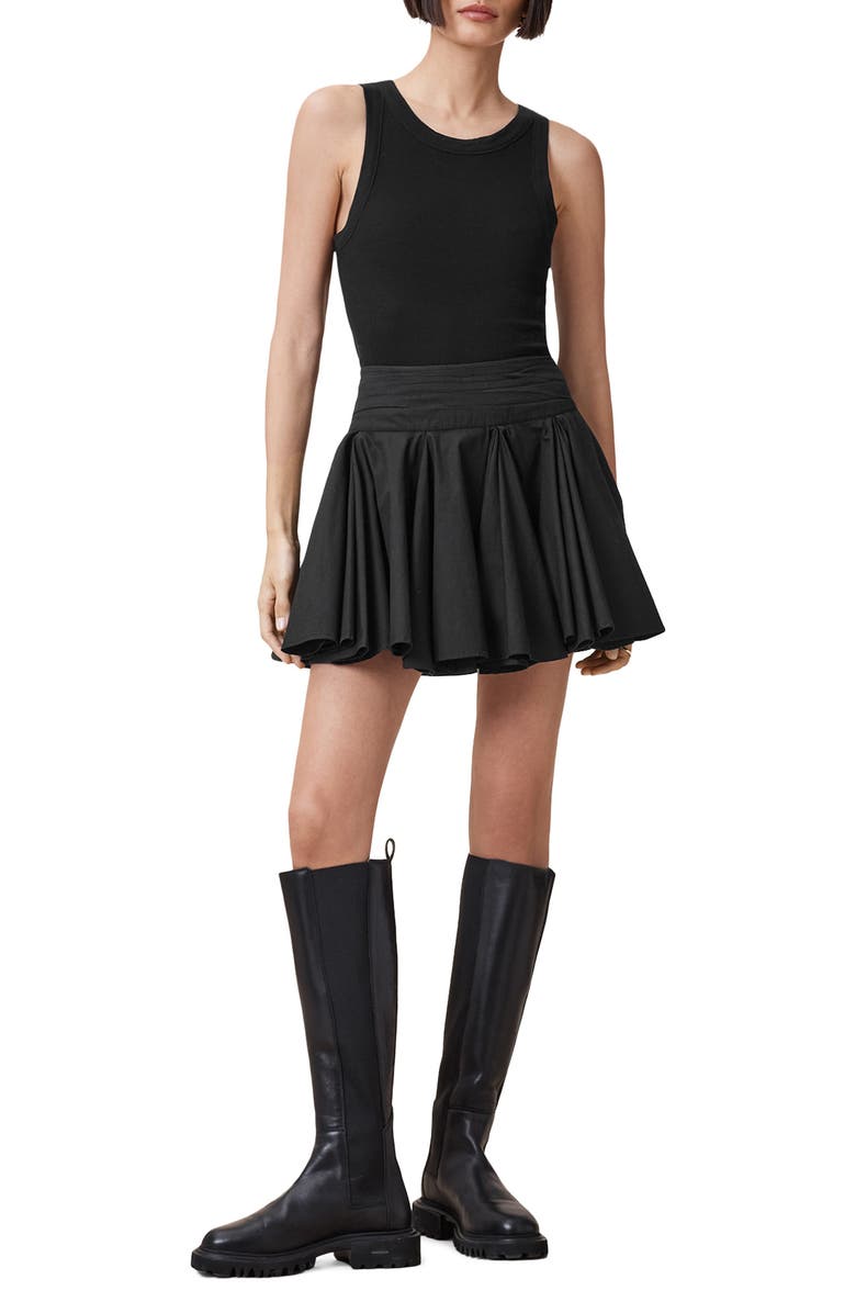AllSaints Tulip Miniskirt, Alternate, color, Black