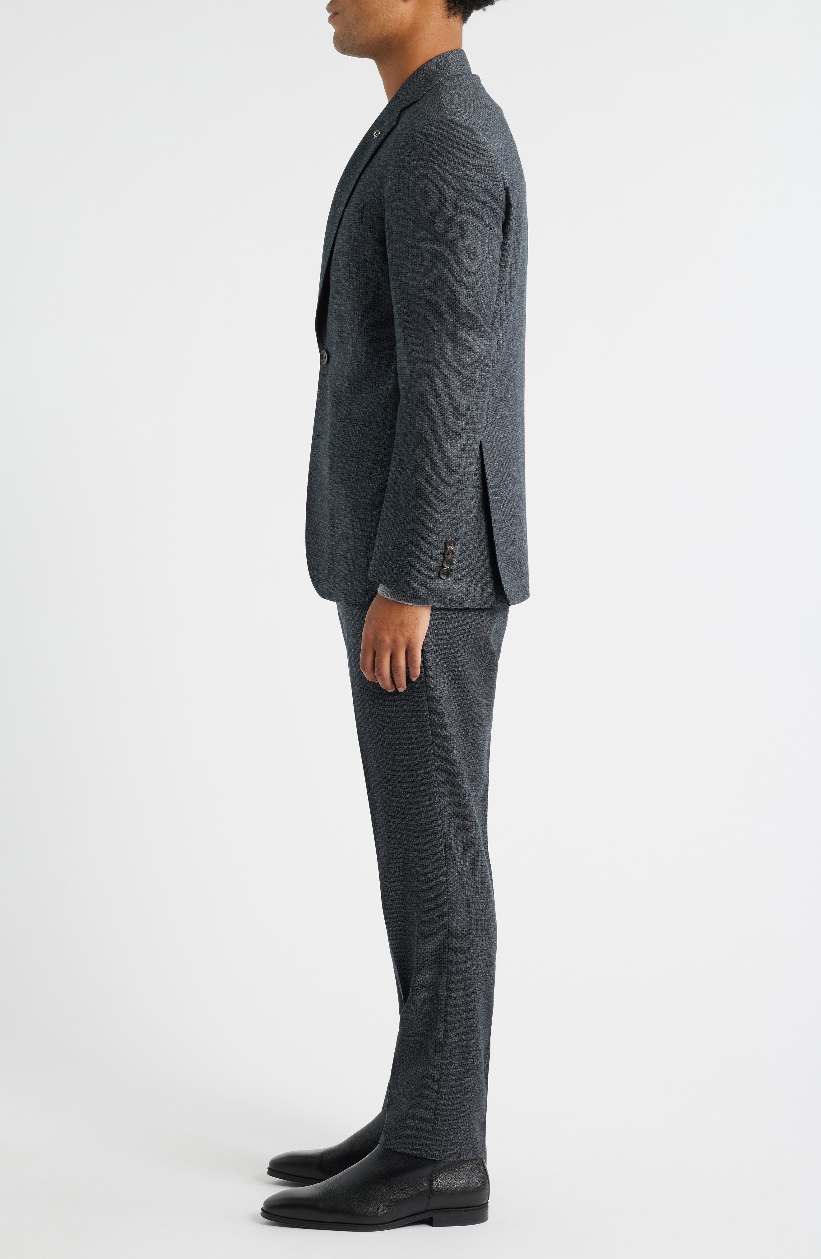 スーツ 24ss maatee&sons 2 RAYON GLENCHECK SUIT Jack Victor Montana Charcoal Grey Screen Weave Super 110s Wool