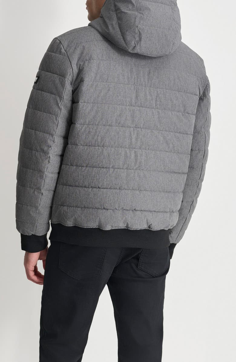 DKNY Zip Front Quilted Jacket, Alternate, color, Heather Grey
