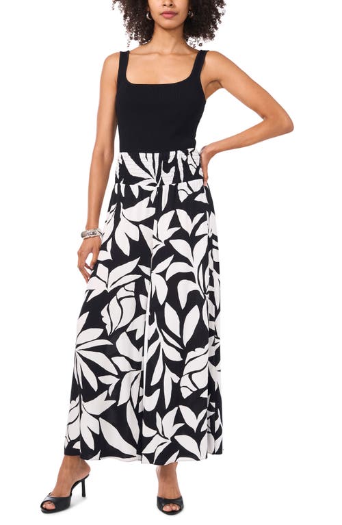 Vince Camuto Smocked Waist Wide Leg Pants In Rich Black
