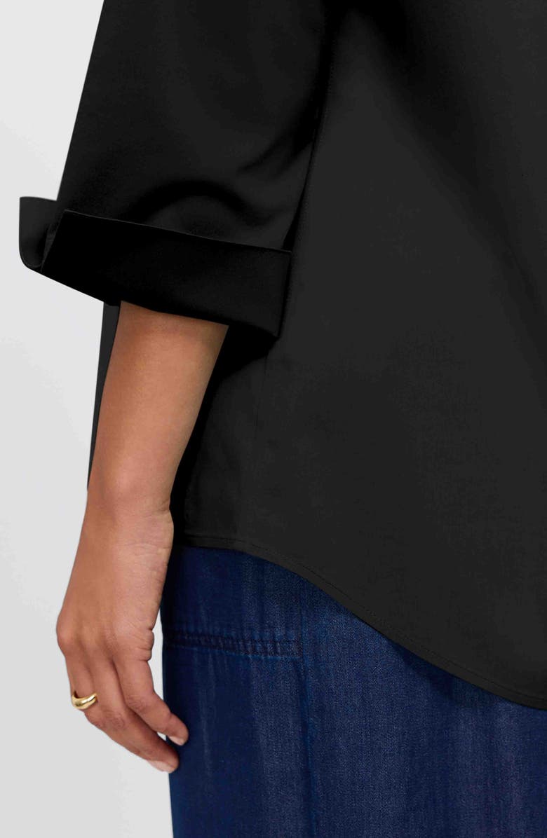 Foxcroft Therese Button Back Popover Shirt, Alternate, color, Black