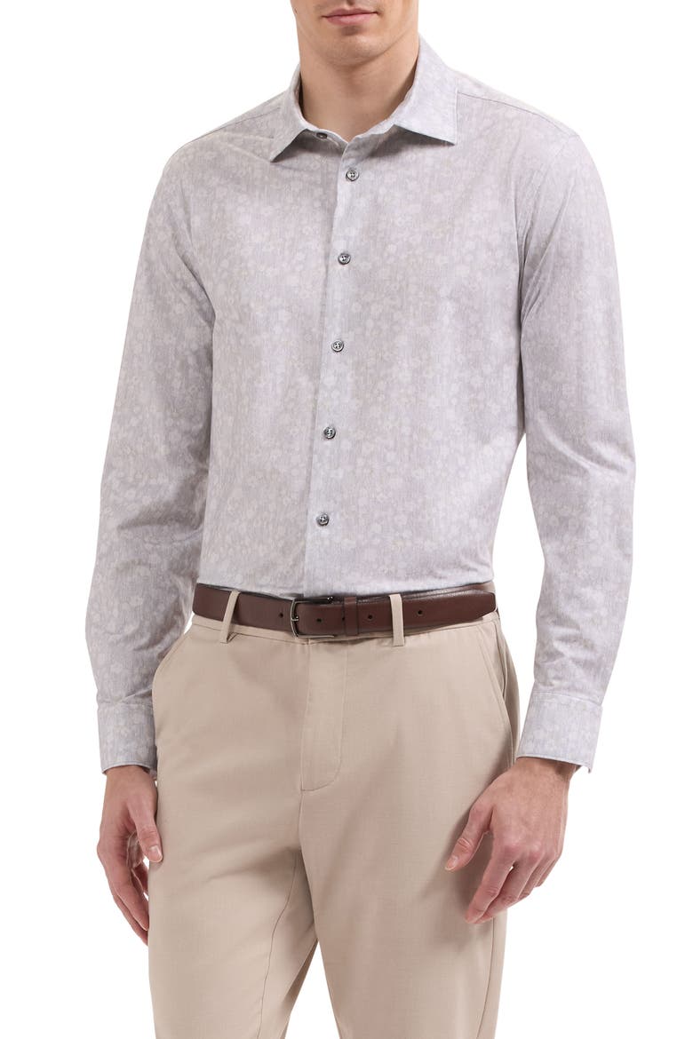 James OoohCotton Long Sleeve Stretch Button Up Shirt, Main, color, SAND