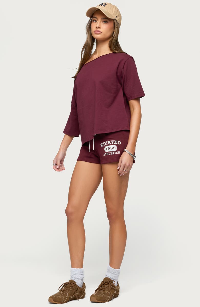 EDIKTED Athlete Contrast Waist Drawstring Micro Shorts, Alternate, color,