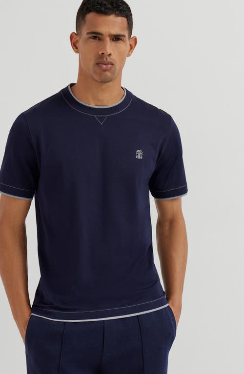 Brunello Cucinelli Short-sleeved Crew Neck T-shirt With Contrasting Stitching