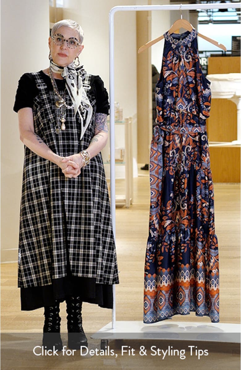 Sleeveless Tiered Mock Neck Waist Tie Dress, sales video thumbnail