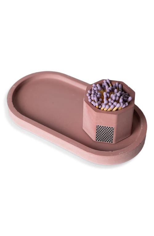 Tenn Prairie Oval Candle Tray In Pink