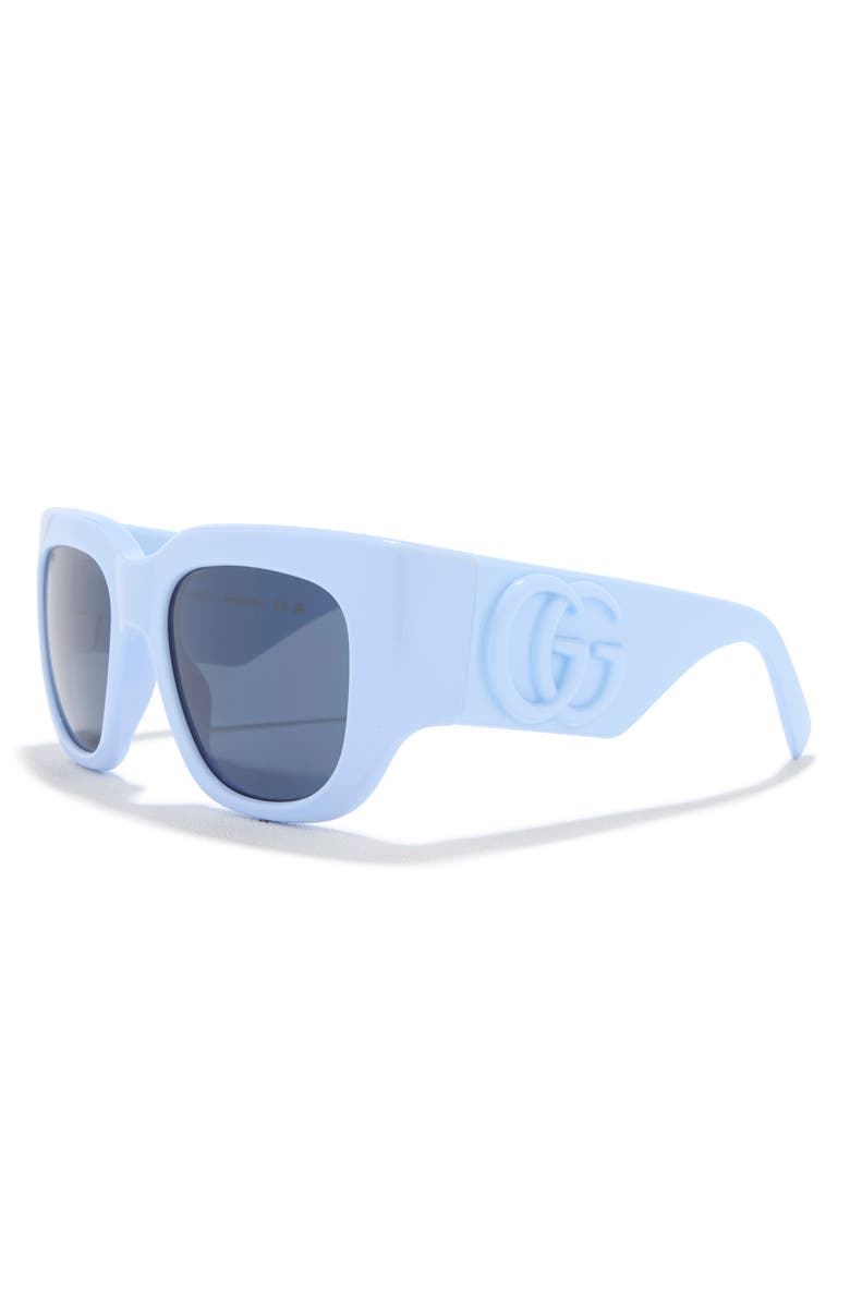 Gucci 53mm Oversize Cat Eye Sunglasses, Alternate, color, Light Blue Light Blue Blue