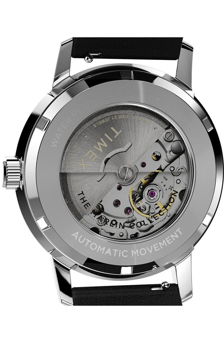 Timex<sup>®</sup> Marlin Automatic Leather Strap Watch, 40mm, Alternate, color,