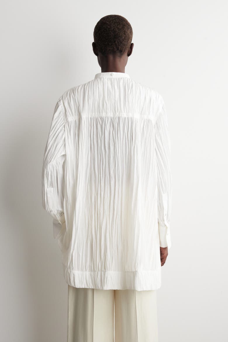 Bib-front Crinkled-cotton Shirt, Alternate, color, WHITE