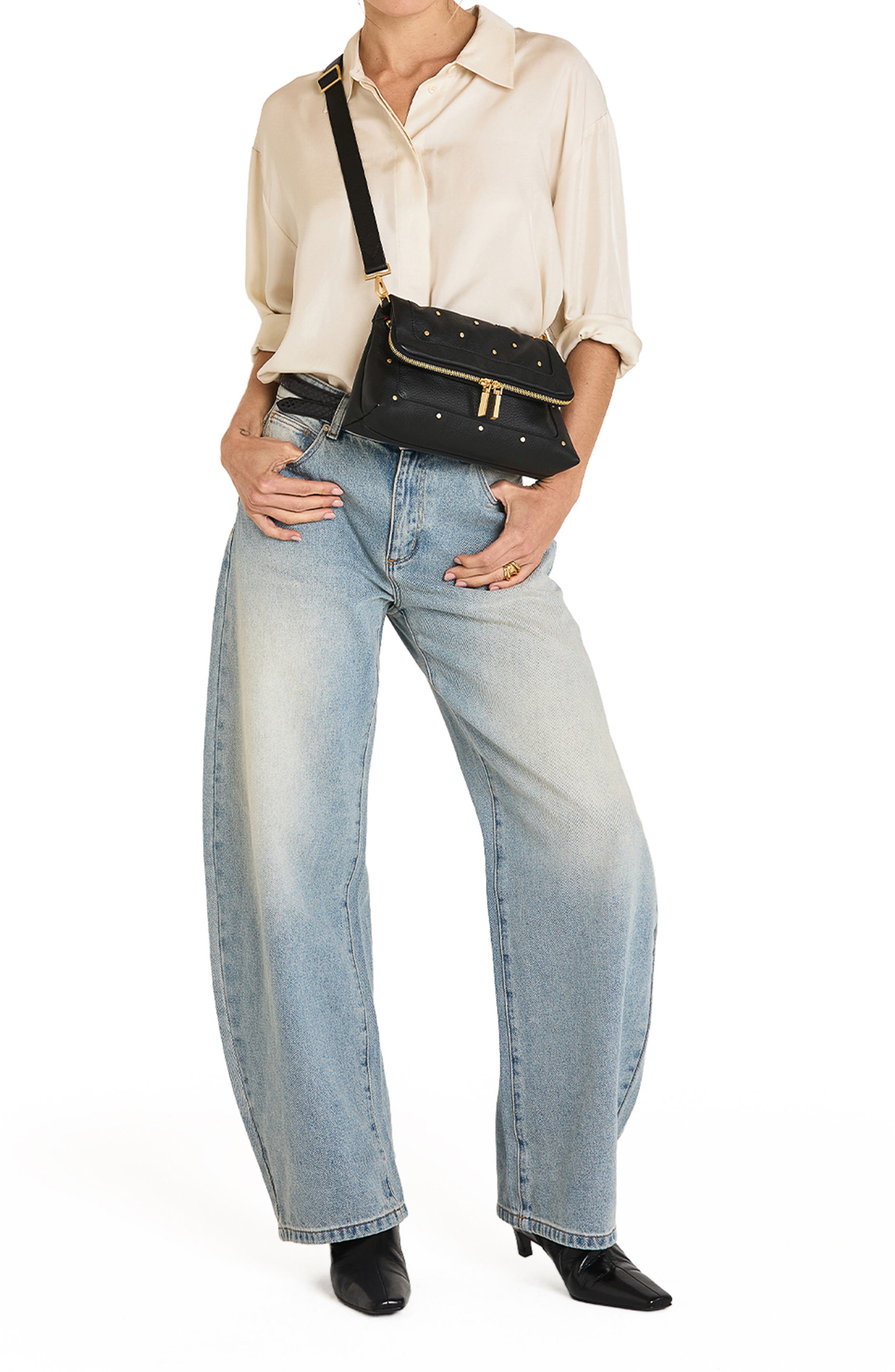 Beverly Medium Leather Shoulder Bag, Alternate, color, STARLIGHT/ BRUSHED GOLD