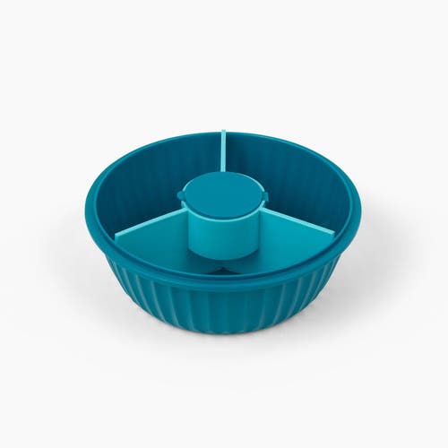 Yumbox Bento-style Salad Bowl With 3-part Divider And Dip Cup In Blue