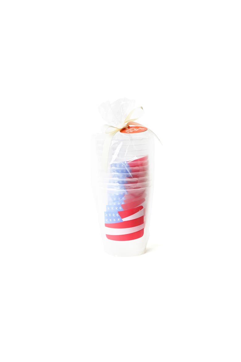 Flag Frosted Cups Set of 10, Alternate, color, Red