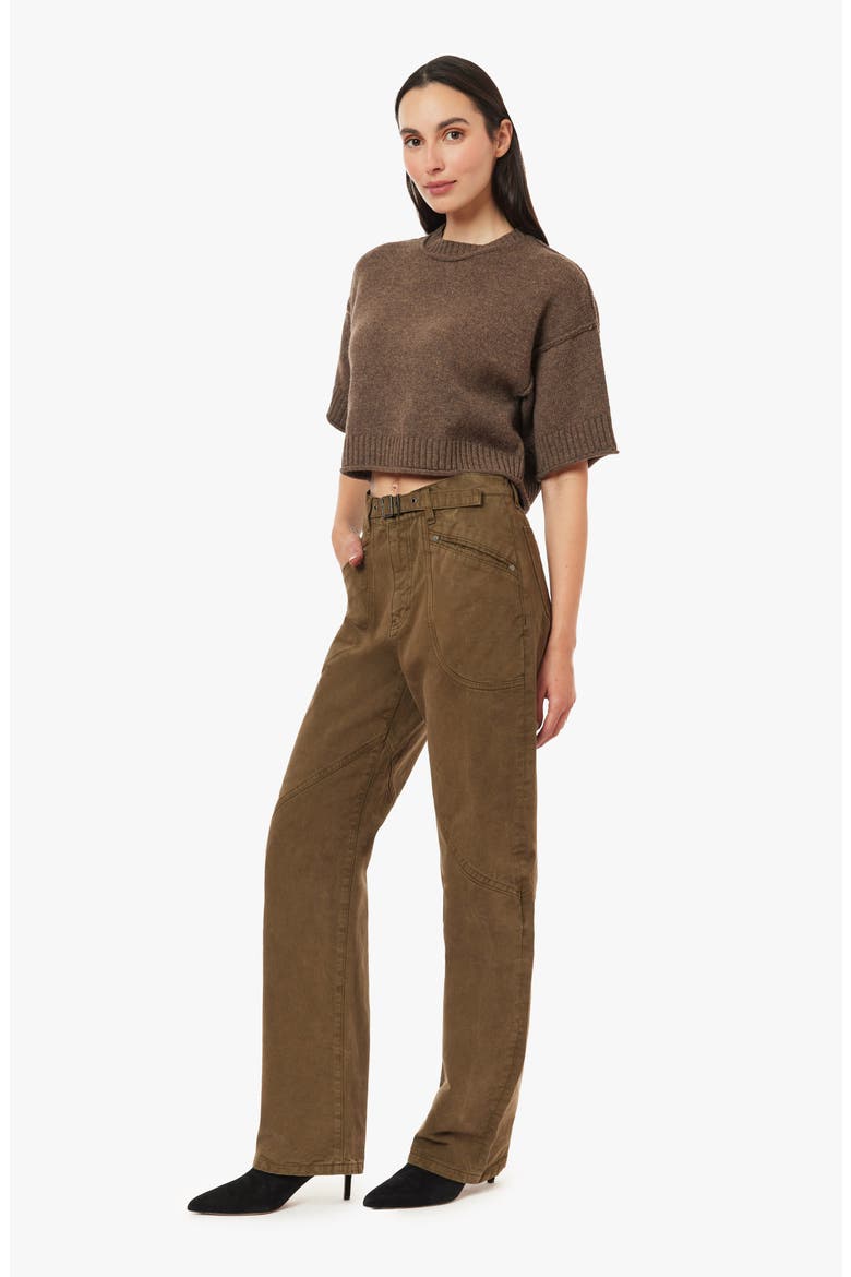 Gwen Bowed Slouch Utility Pants, Alternate, color, DARK MOSS