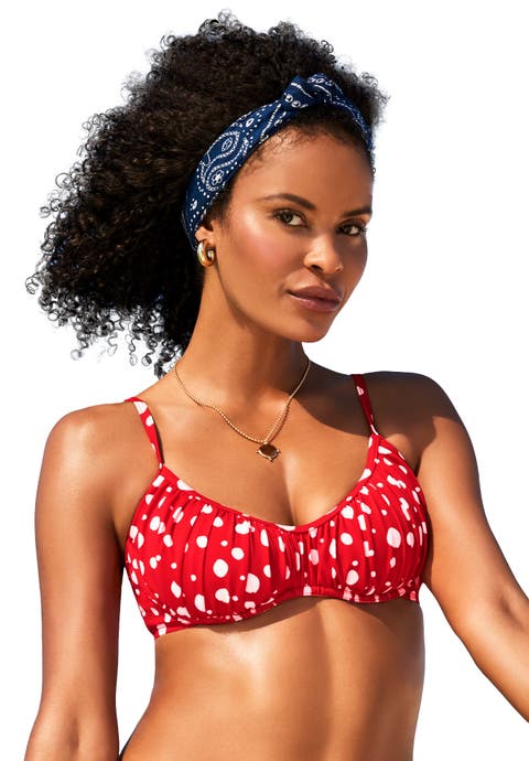 Shirred Scoop Underwire Bikini Top (Plus Available)