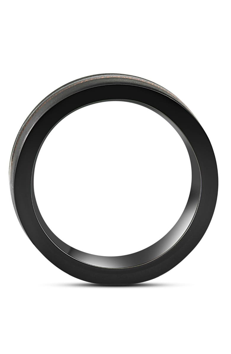 Bliss Diamond Men's Brushed Tungsten & Genuine Wood 8mm Ring Wedding Band, Alternate, color, Black Tungsten