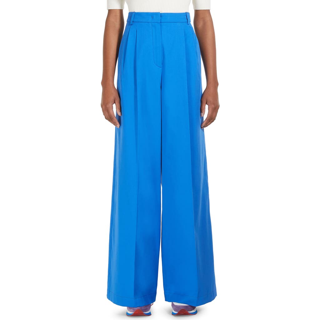 Weekend Max Mara Quenty High Waist Wide Leg Pants In Blue