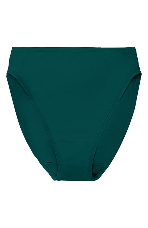 Natori Bliss Bare Cotton High Cut Briefs In Green
