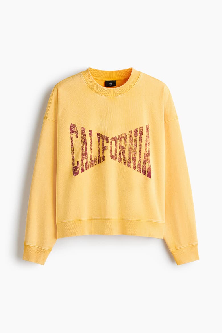 Oversized Fit Sweatshirt, Alternate, color, Light orange/California