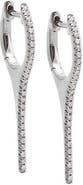 BY ADINA EDEN Diamond Pave Elongated Spike Huggie Earring 14K