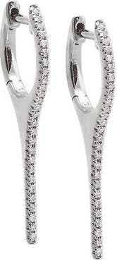 BY ADINA EDEN Diamond Pave Elongated Spike Huggie Earring 14K